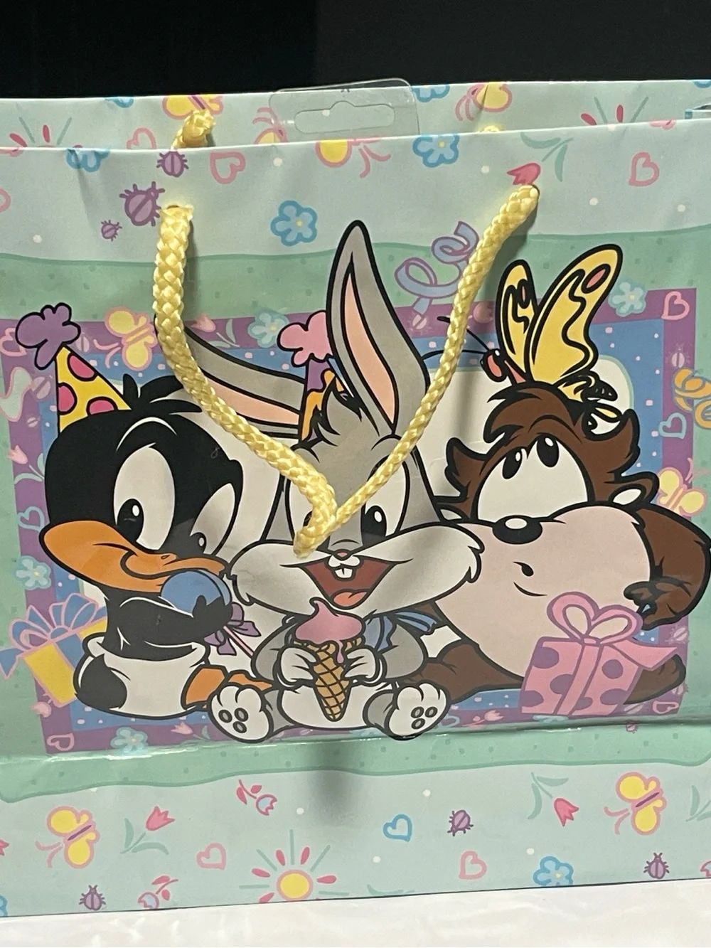 SOLD! Vintage 1997 Baby Looney Tunes Gift Bag - Bugs, Daffy, Taz - Warner Bros